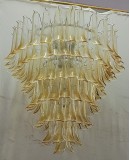 Lampadario in Vetro di Murano Color Ambra e Trasparente