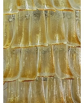 Murano Round Ambra / Transparent Color Mid-Century Chandelier