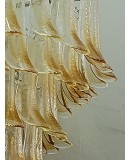 Lampadario in Vetro di Murano Color Ambra e Trasparente