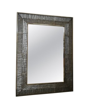SP 91 Murano Champagne Art Glass and Brass Art Deco Italian Console Wall Mirror