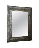 SP 91 Murano Champagne Art Glass and Brass Art Deco Italian Console Wall Mirror