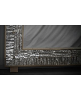 SP 91 Specchio in Vetro Artistico Color Champagne di Murano e Ottone