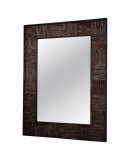 SP 92 Murano Rose Gold Art Glass and Brass Art Deco Italian Console Wall Mirror