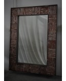 SP 92 Murano Rose Gold Art Glass and Brass Art Deco Italian Console Wall Mirror