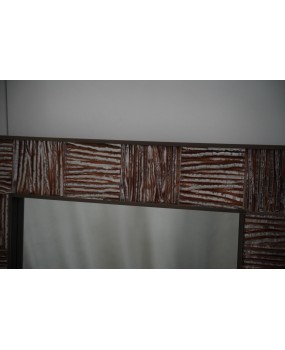 SP 92 Murano Rose Gold Art Glass and Brass Art Deco Italian Console Wall Mirror