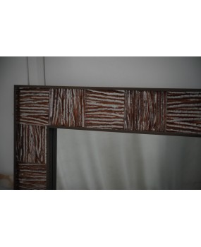 SP 92 Murano Rose Gold Art Glass and Brass Art Deco Italian Console Wall Mirror