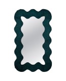 SP 93 Murano Teal Color Art Glass and Brass Art Deco Console Wall Mirror