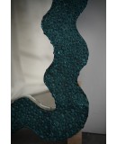 SP 93 Specchio in Vetro Artistico di Murano di Colore Verde Ottanio e Ottone