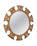 SP 94 Round Brass and Transparent Glass Lenses Console / Wall Mirror