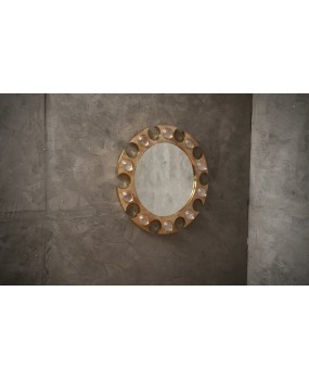 SP 94 Specchio Rotondo in Ottone e Vetro Trasparente