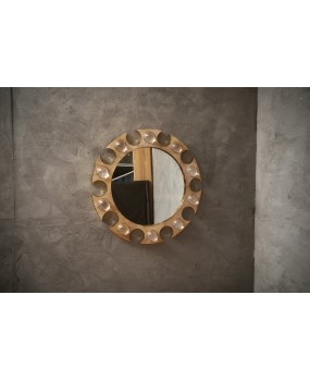 SP 94 Round Brass and Transparent Glass Lenses Console / Wall Mirror