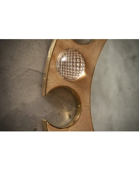 SP 94 Round Brass and Transparent Glass Lenses Console / Wall Mirror
