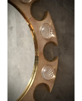 SP 94 Specchio Rotondo in Ottone e Vetro Trasparente
