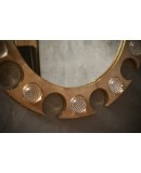 SP 94 Round Brass and Transparent Glass Lenses Console / Wall Mirror