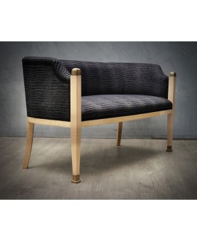 Midcentury Maple Brass and Fabric Austrian Sofa, 1940