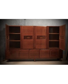 Italian Manufactory Midcentury Walnut Bookcase, 1950