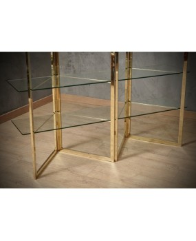 Sandro Petti Made in Italy Brass and Glass Bookcase/Vitrines, 1970