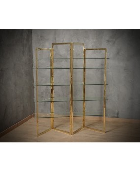 LV 21 Sandro Petti Libreria/Vetrina in ottone e vetro, 1970