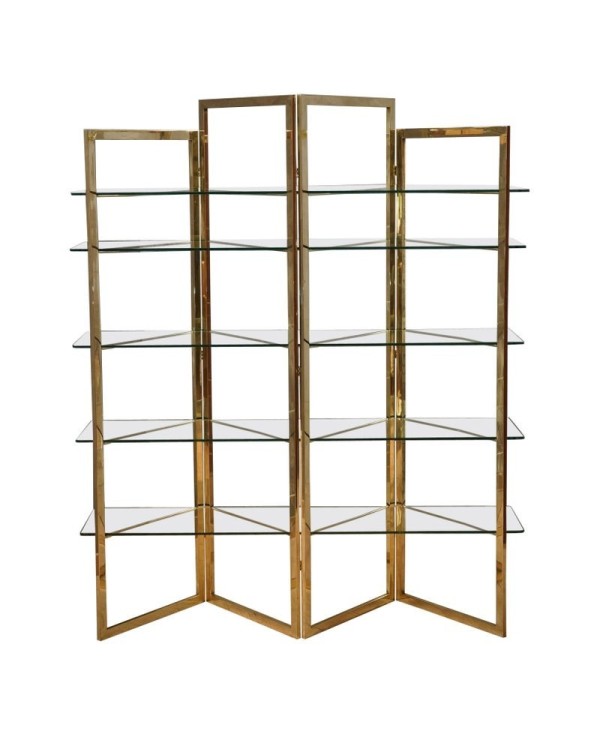 Sandro Petti Made in Italy Brass and Glass Bookcase/Vitrines, 1970 Sandro Petti Made in Italy Brass and Glass Bookcase/Vitrines, 1970