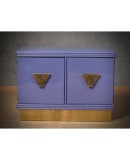 MidCentury Violet Color and Brass Dry Bar Credenze Buffet Sideboard, 1980