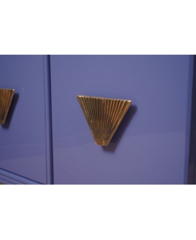 MidCentury Violet Color and Brass Dry Bar Credenze Buffet Sideboard, 1980