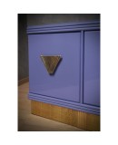 MidCentury Violet Color and Brass Dry Bar Credenze Buffet Sideboard, 1980