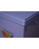 MidCentury Violet Color and Brass Dry Bar Credenze Buffet Sideboard, 1980
