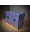 MidCentury Violet Color and Brass Dry Bar Credenze Buffet Sideboard, 1980