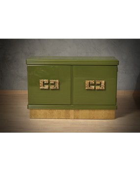 CR 211 Credenza buffet Smalto verde e ottone, 1980