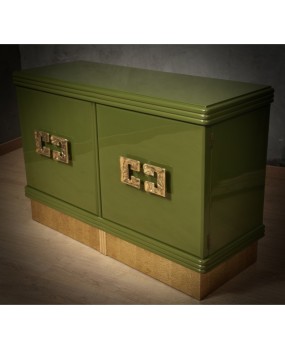 CR 211 Credenza buffet Smalto verde e ottone, 1980