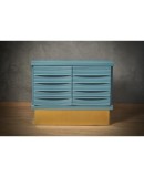 MidCentury KittiWake Color and Brass Dry Bar Credenze Buffet Sideboard, 1980 MidCentury KittiWake Color and Brass Dry Bar Credenze Buffet Sideboard, 1980