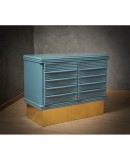 MidCentury KittiWake Color and Brass Dry Bar Credenze Buffet Sideboard, 1980 MidCentury KittiWake Color and Brass Dry Bar Credenze Buffet Sideboard, 1980