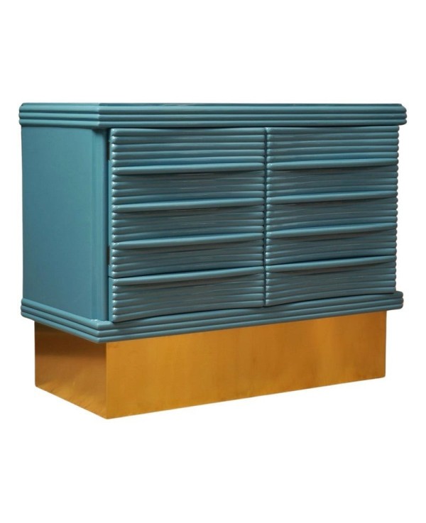 MidCentury KittiWake Color and Brass Dry Bar Credenze Buffet Sideboard, 1980 MidCentury KittiWake Color and Brass Dry Bar Credenze Buffet Sideboard, 1980