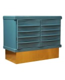 MidCentury KittiWake Color and Brass Dry Bar Credenze Buffet Sideboard, 1980 MidCentury KittiWake Color and Brass Dry Bar Credenze Buffet Sideboard, 1980
