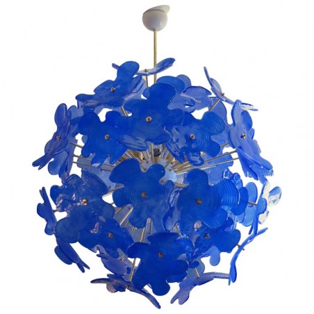 L 72 lampadario  Sputnik in vetro di Murano color blu