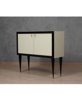 CR 195 Credenza in Vetro Laccato Color Crema, 1950