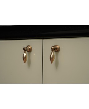CR 195 Credenza in Vetro Laccato Color Crema, 1950