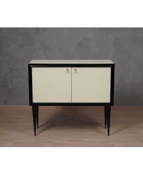CR 195 Credenza in Vetro Laccato Color Crema, 1950