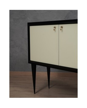 CR 195 Credenza in Vetro Laccato Color Crema, 1950