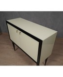 CR 195 Credenza in Vetro Laccato Color Crema, 1950