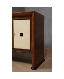 Credenza Art Déco in Radica di Pioppo, Pergamena e Ottone, 1940