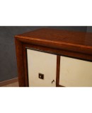 Credenza Art Déco in Radica di Pioppo, Pergamena e Ottone, 1940