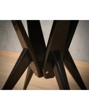 MidCentury Round Wood Black Glass and Brass Dinning Table / Center Table, 1950 MidCentury Round Wood Black Glass and Brass Dinning Table / Center Table, 1950