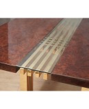 Fratelli Turri Square Poplar Brass and Glass Conference Dinning Table, 1970