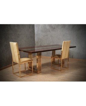Fratelli Turri Square Poplar Brass and Glass Conference Dinning Table, 1970