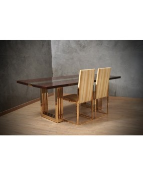 Fratelli Turri Square Poplar Brass and Glass Conference Dinning Table, 1970