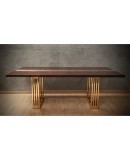 Fratelli Turri Square Poplar Brass and Glass Conference Dinning Table, 1970