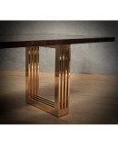 Fratelli Turri Square Poplar Brass and Glass Conference Dinning Table, 1970