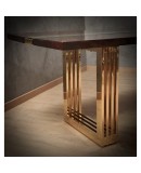 Fratelli Turri Square Poplar Brass and Glass Conference Dinning Table, 1970