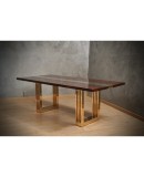 Fratelli Turri Square Poplar Brass and Glass Conference Dinning Table, 1970